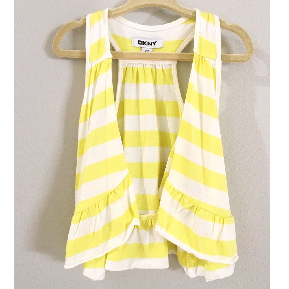 DKNY Girls yellow white striped camisole